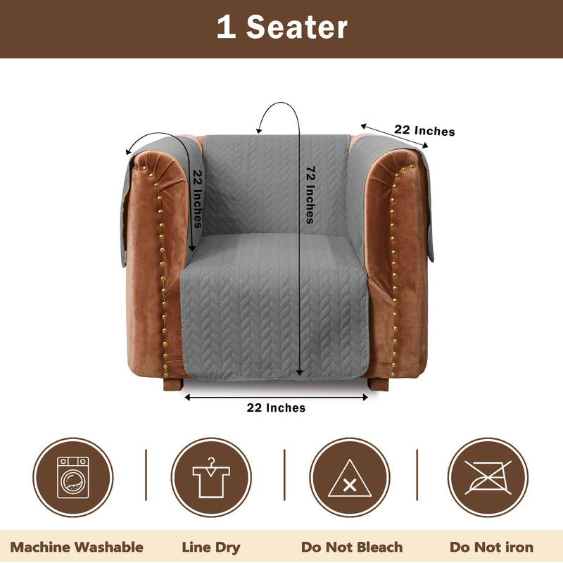 ultrasonic quilted sofa cover set grey