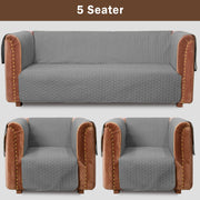 ultrasonic quilted sofa cover set grey