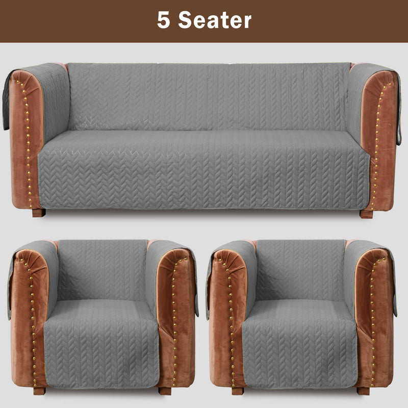 ultrasonic quilted sofa cover set grey