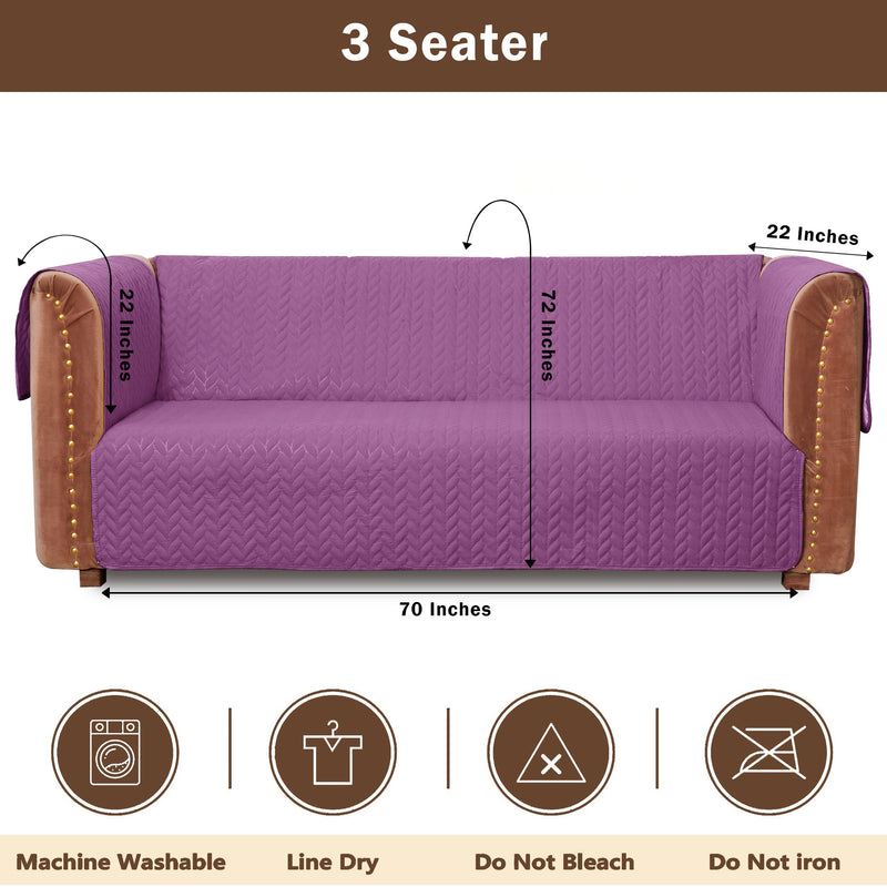 ultrasonic quilted sofa cover set lilac