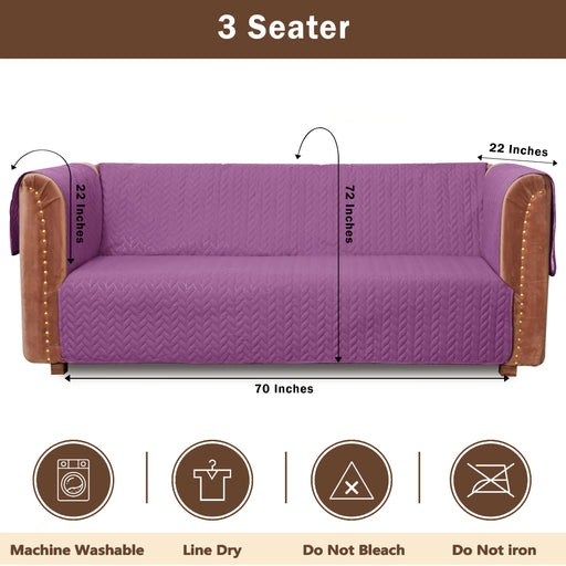 ultrasonic quilted sofa cover set lilac