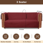 ultrasonic quilted sofa cover set maroon