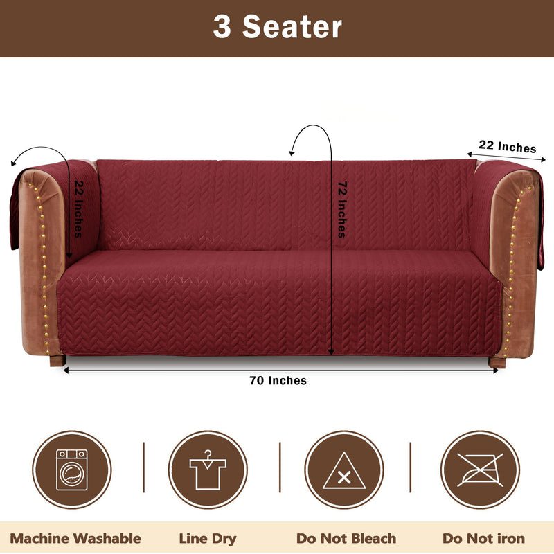 ultrasonic quilted sofa cover set maroon