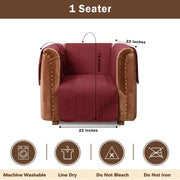 ultrasonic quilted sofa cover set maroon