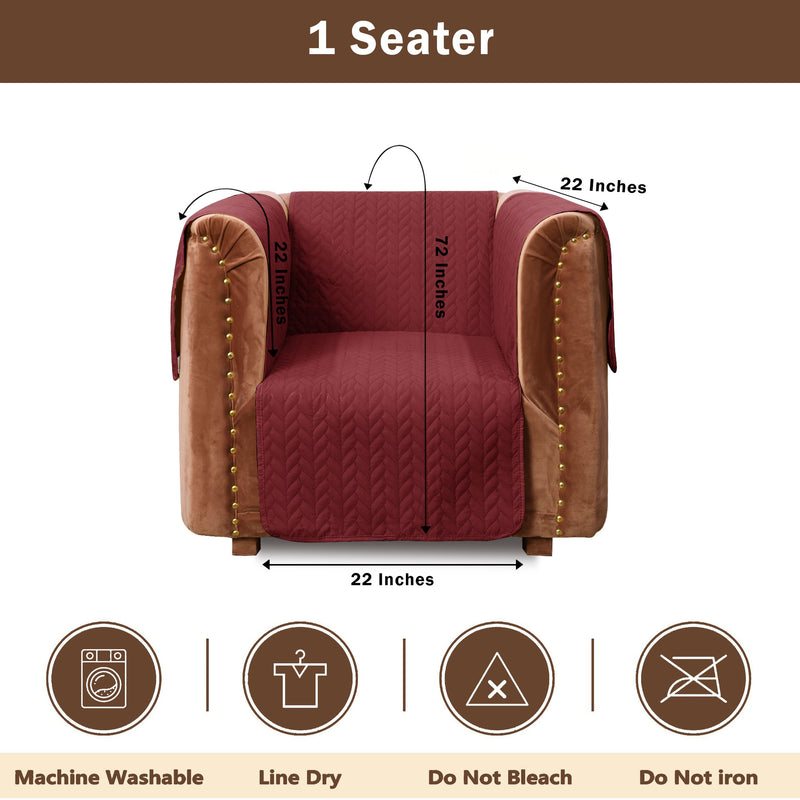 ultrasonic quilted sofa cover set maroon