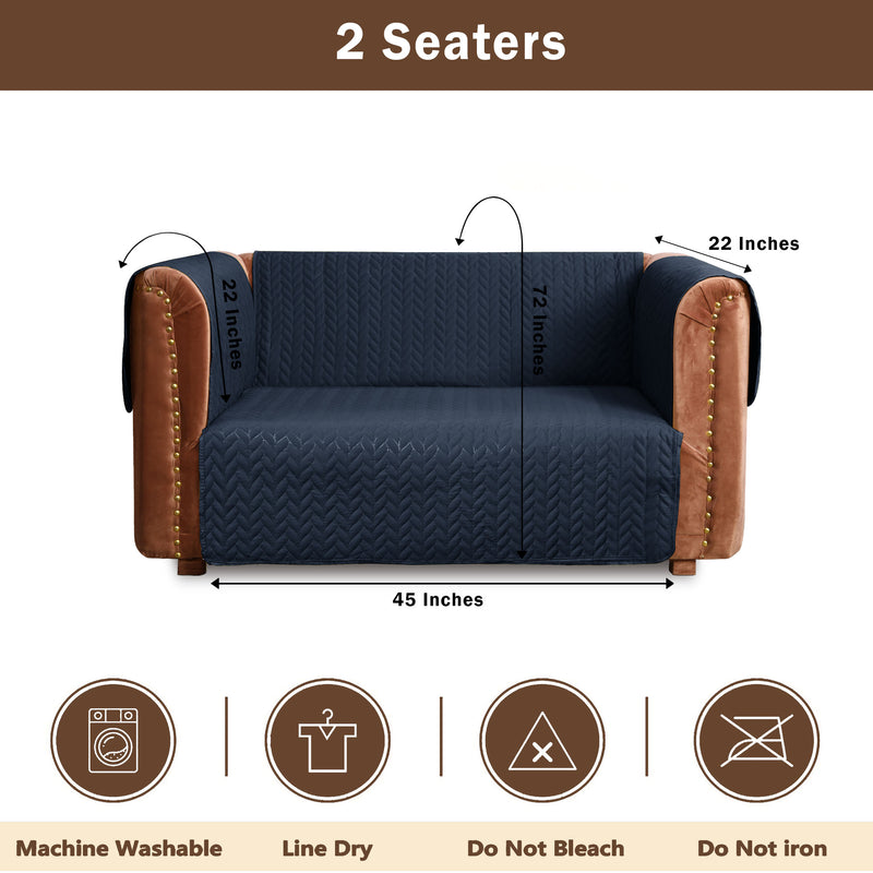 ultrasonic quilted sofa cover set navy