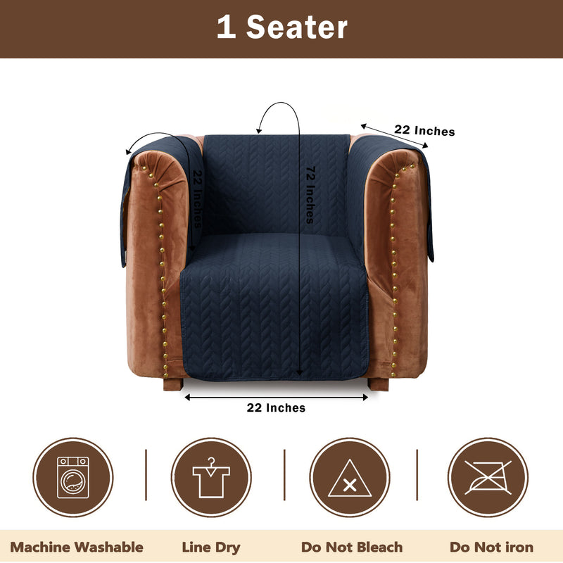 ultrasonic quilted sofa cover set navy