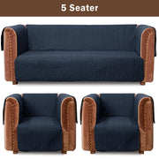ultrasonic quilted sofa cover set navy