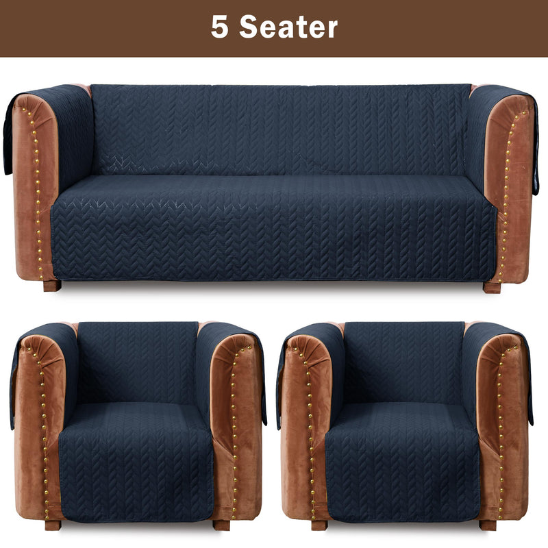 ultrasonic quilted sofa cover set navy