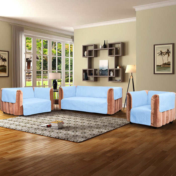 ultrasonic quilted sofa cover set sky