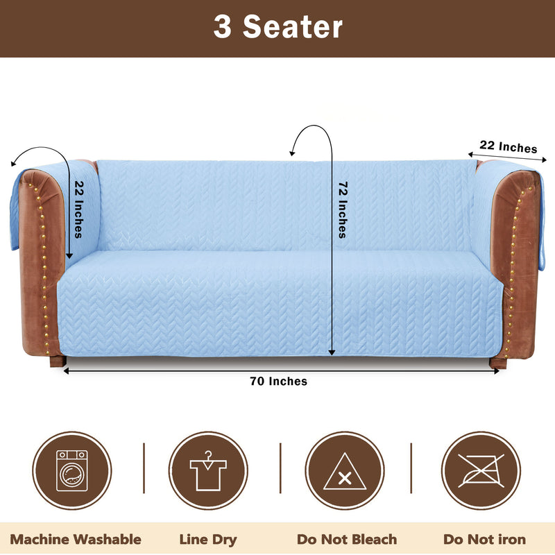 ultrasonic quilted sofa cover set sky