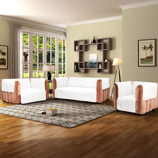 copy of ultrasonic quilted sofa cover set white