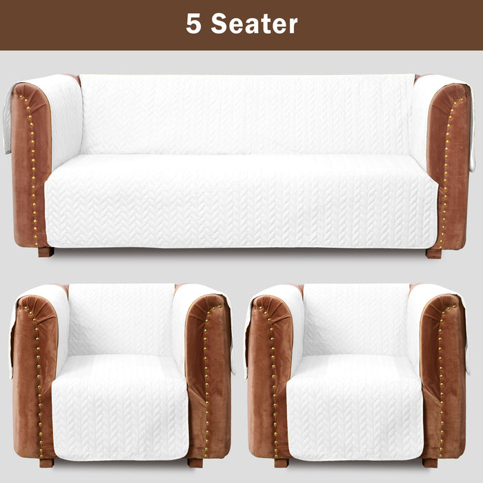 copy of ultrasonic quilted sofa cover set white