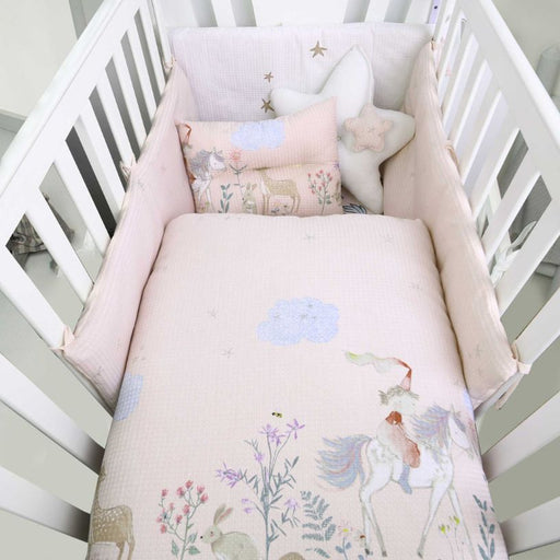 unicorn princess waffle baby cot set