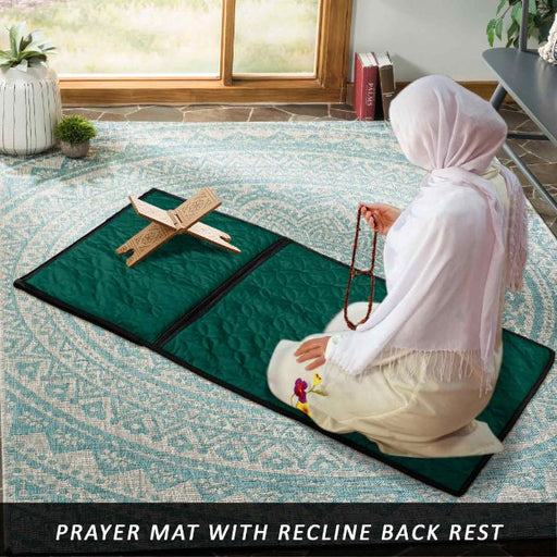 Velvet Embossed Foldable Rest Back Take Prayer Mat