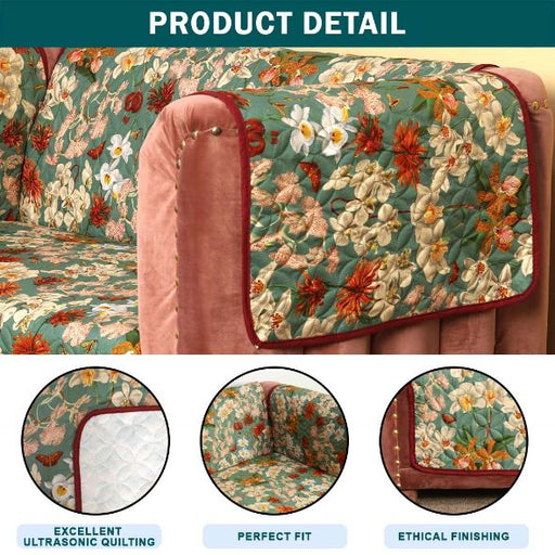 vintage gardenia quilted sofa cover set