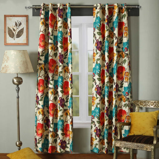 watercolor flowers light filtering single curtain panel stitched