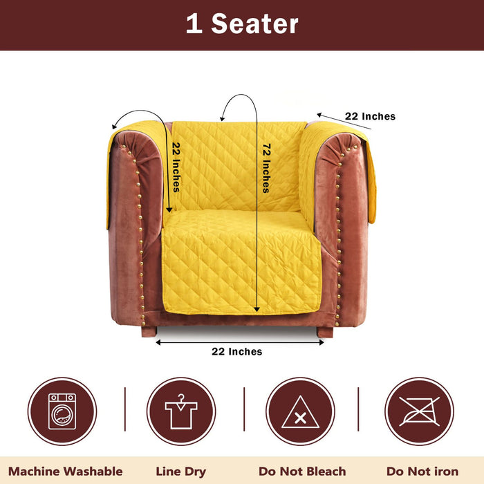 waterproof ultrasonic quilted sofa cover mustard