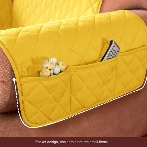 waterproof ultrasonic quilted sofa cover mustard