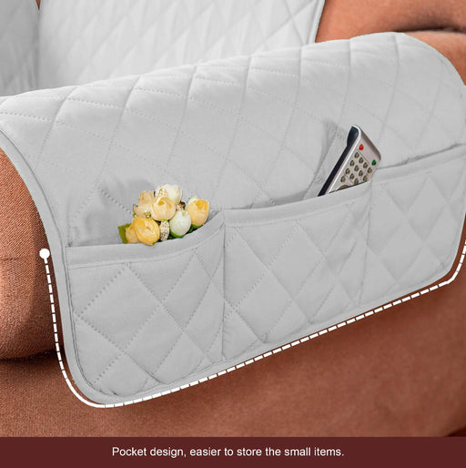 waterproof ultrasonic quilted sofa cover silver