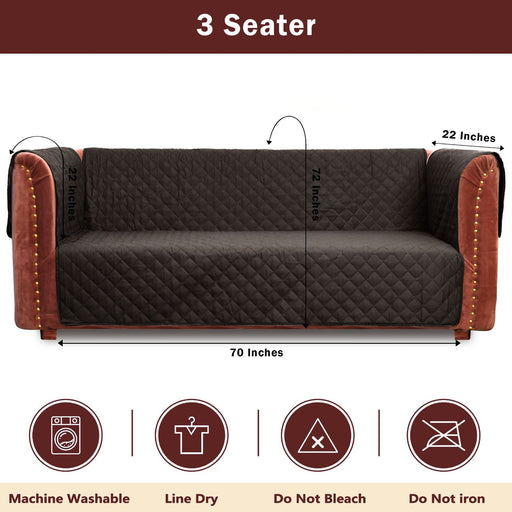 waterproof ultrasonic quilted sofa cover cocoa brown
