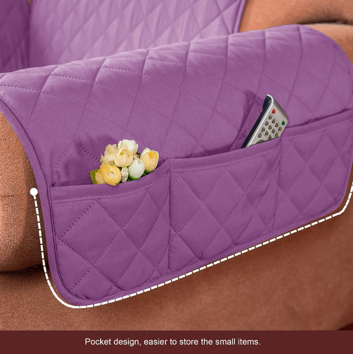 waterproof ultrasonic quilted sofa cover lilac