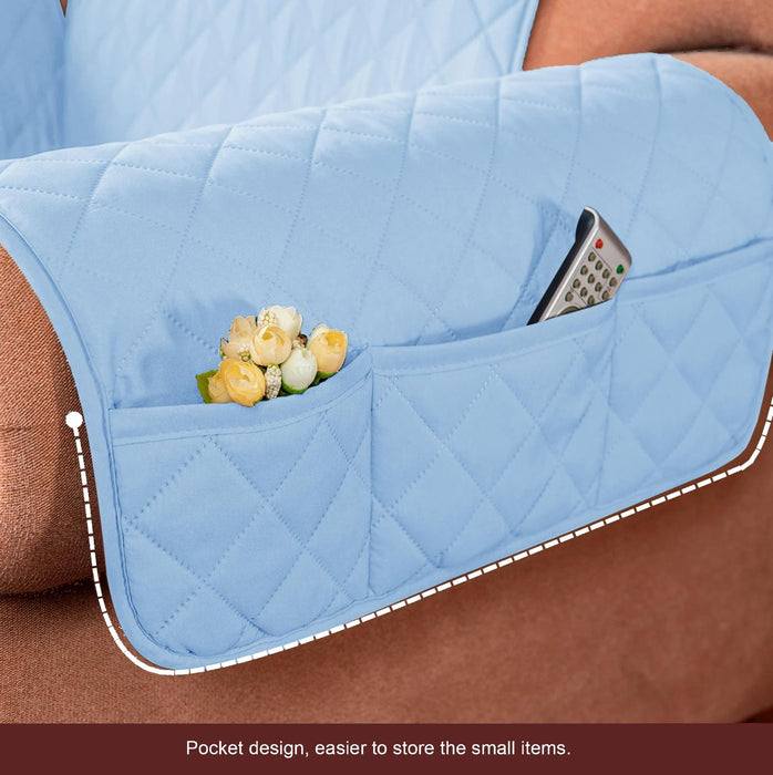 waterproof ultrasonic quilted sofa cover sky
