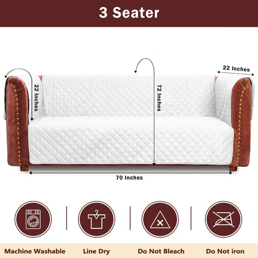 waterproof ultrasonic quilted sofa cover white