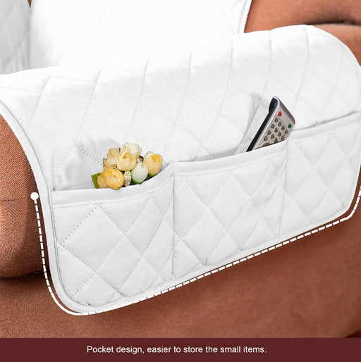 waterproof ultrasonic quilted sofa cover white