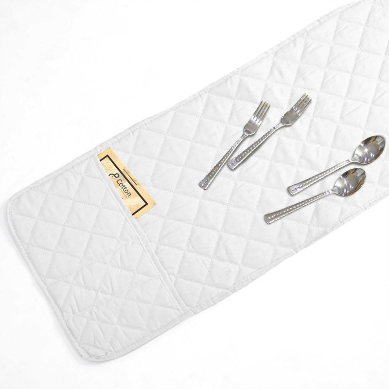 waterproof quilted microwave oven cover white