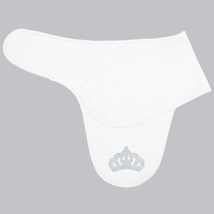 princess crown white baby swaddle