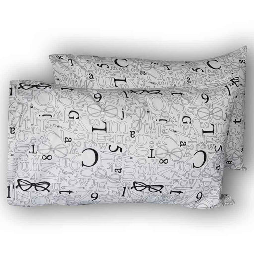 abc white pillow covers