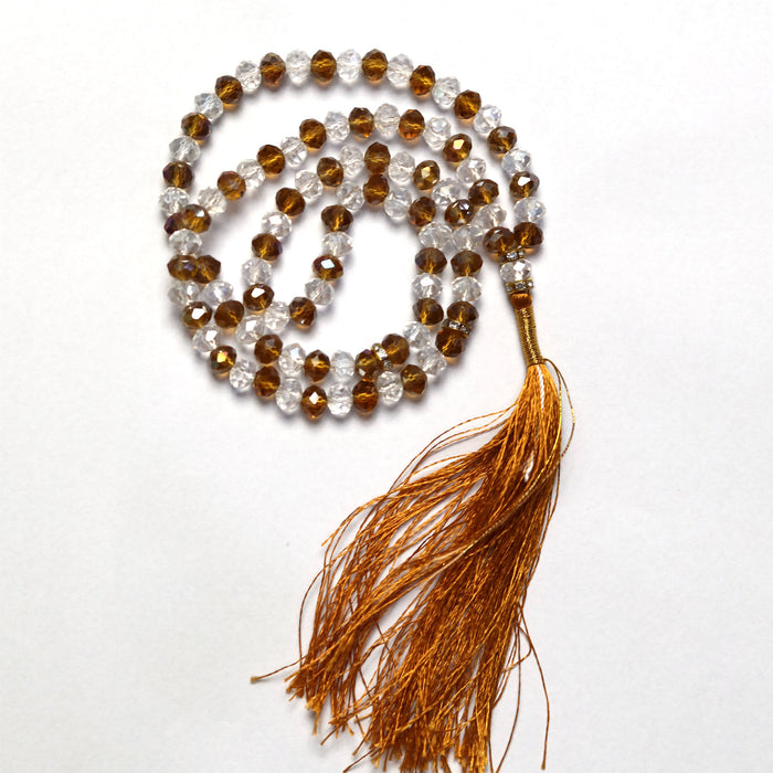 white and rust pearls tasbih