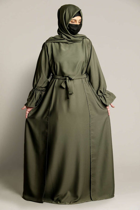 double seam stitched abaya