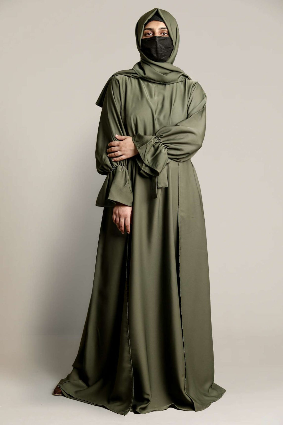 Green Cotton Abaya