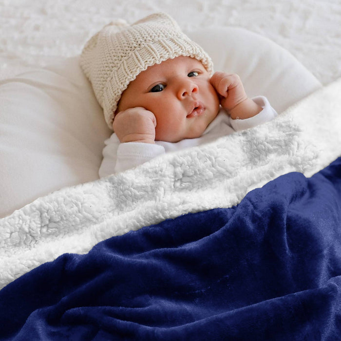 border plush fleece sherpa blanket