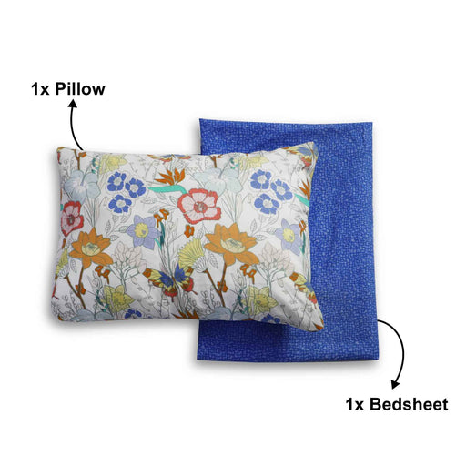 bedrock blue baby bedsheet pillow