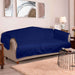 polar fleece embossed sofa cover blue