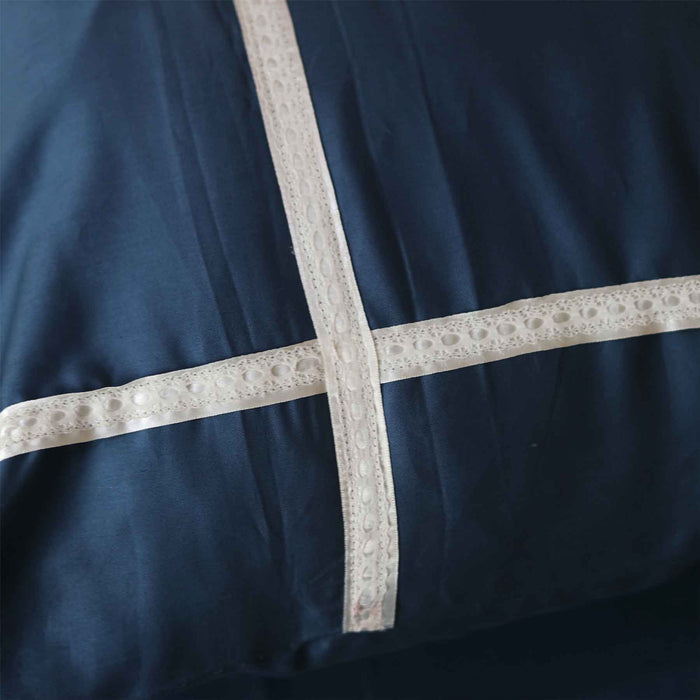 navy lace single bedsheet