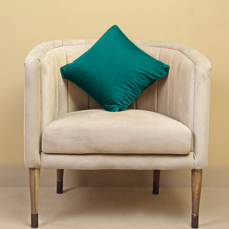 velvet cushion cover bottle green