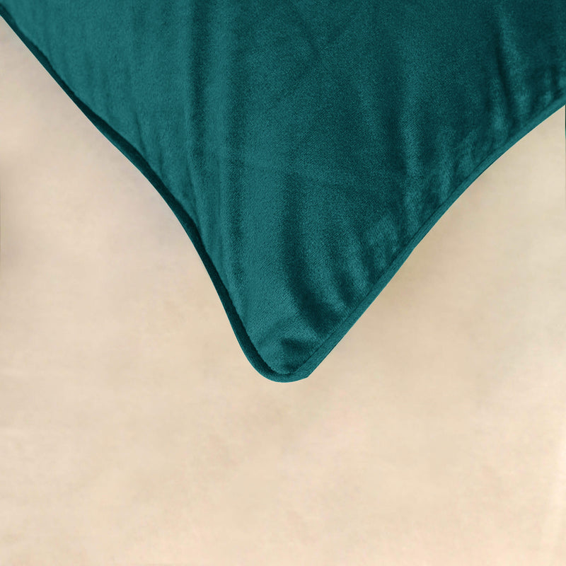 velvet cushion cover bottle green