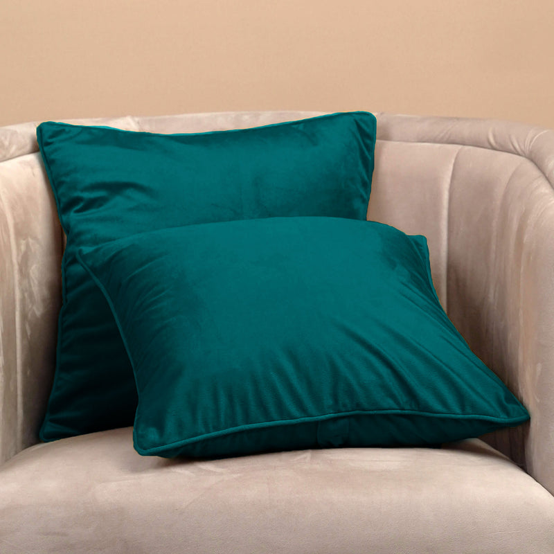 velvet cushion cover bottle green