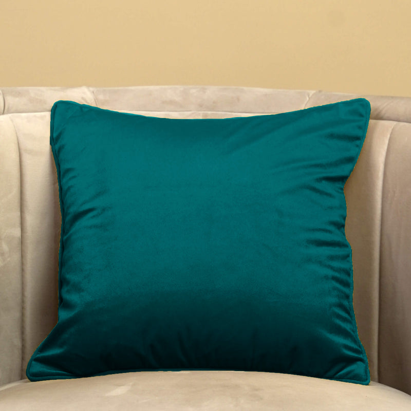 velvet cushion cover bottle green
