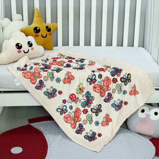 multi butterflies printed baby fleece blanket