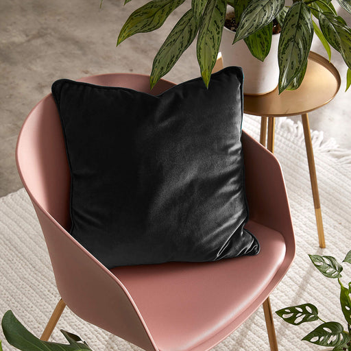 velvet cushion cover charcoal