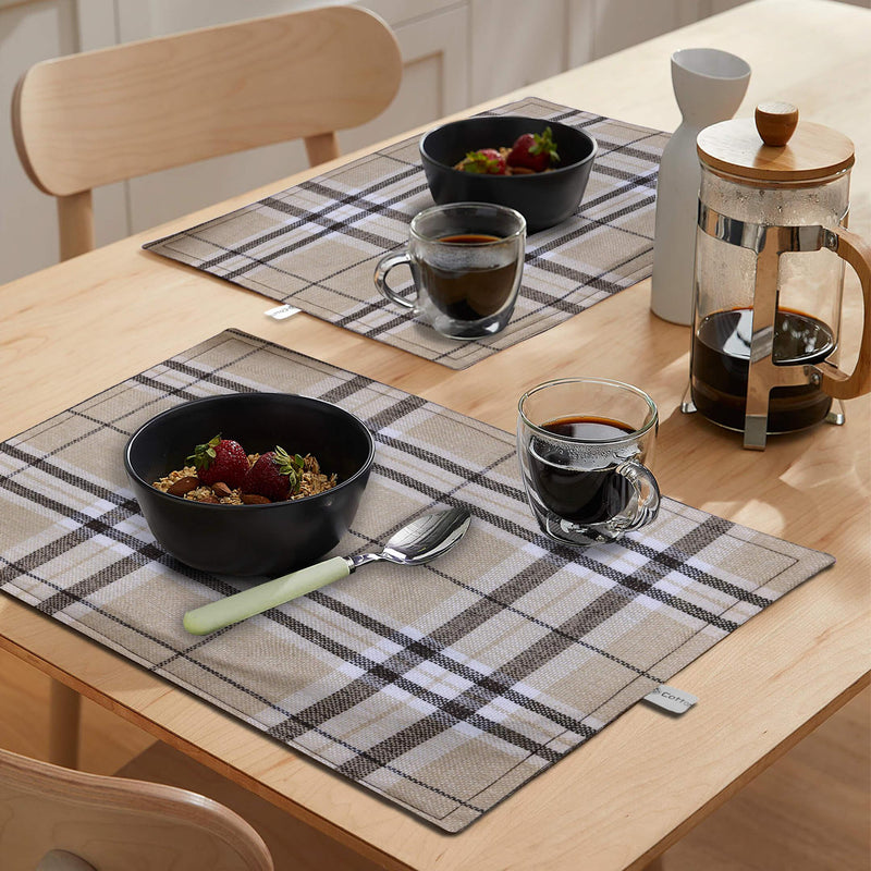 checkered beige style placemat