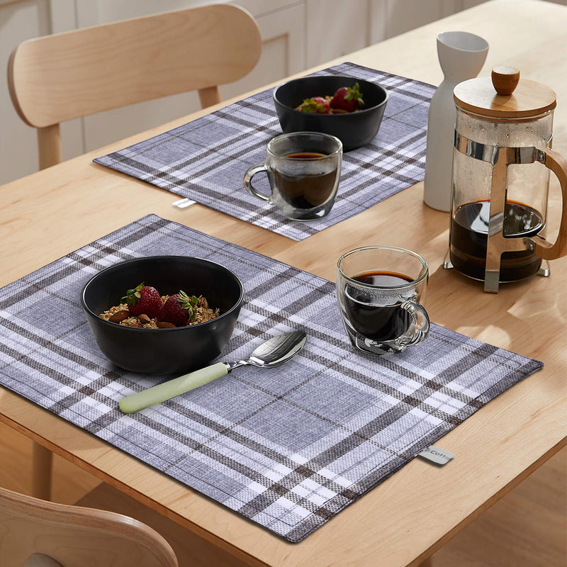 checkered grey style placemat