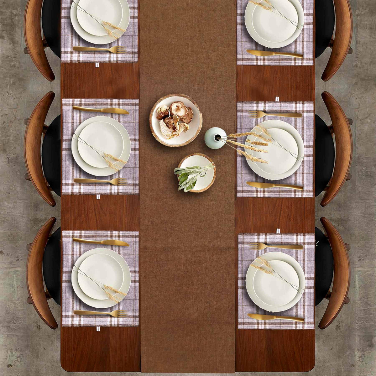 Checkered Grey Style Placemat & Table Runner — Cotton Passion