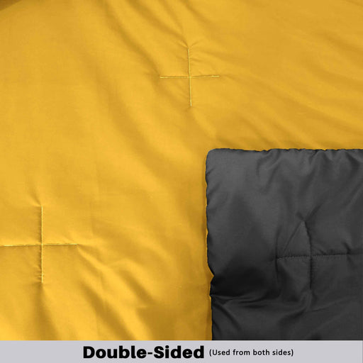 cross tuck summer comforter mustard grey