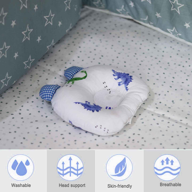 blue dino head shaping cushion